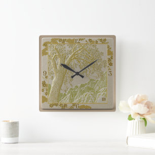 French Alps Golden Shades Wall Clock