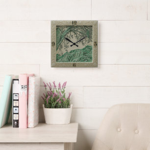 French Alps Green Wall Clock