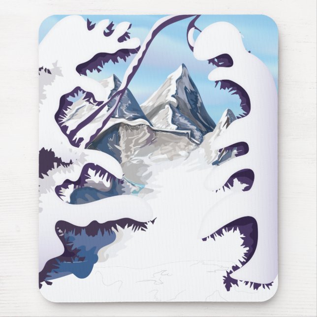 French Alps Mouse Pad (Front)