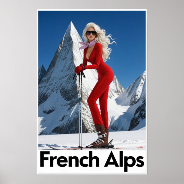 French Alps ski poster (Front)
