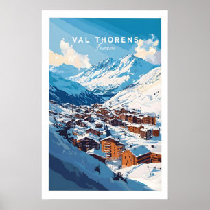 French Alps Ski Village Poster 1