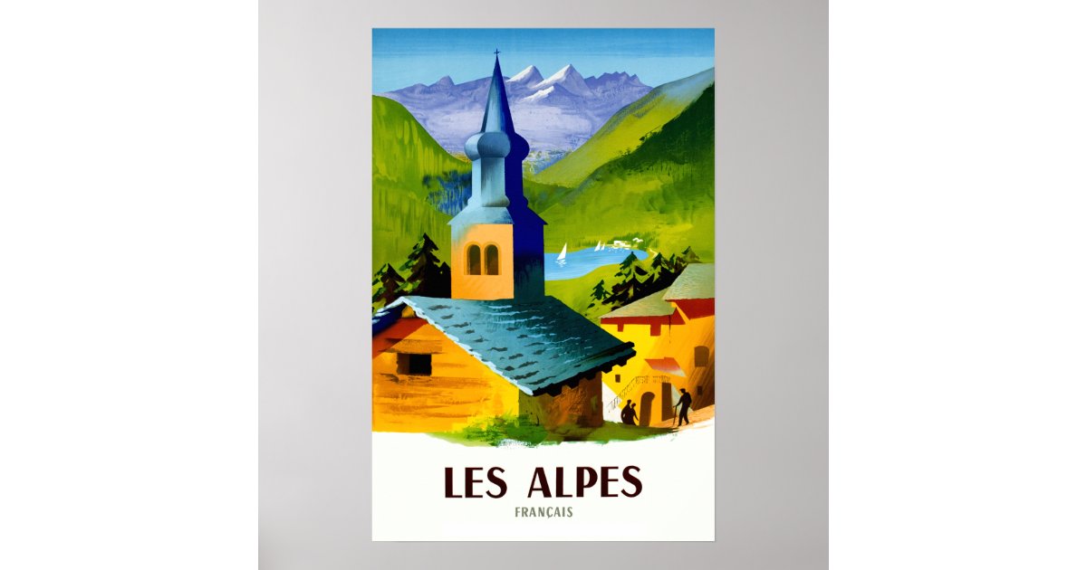 French Alps travel poster | Zazzle