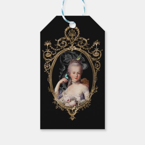 French Altered young Marie Antoinette portait   Gift Tags