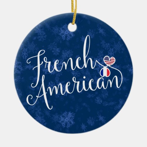 French American Christmas Tree Ornament France Ceramic Ornament