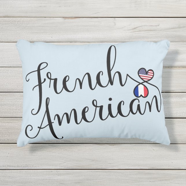 French American Entwined Hearts Accent Pillow (Front)