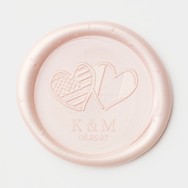 French American Heart Flags Wax Seal Sticker (Front)