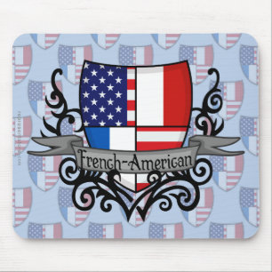 French-American Shield Flag Mouse Pad