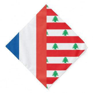 French And Lebanese Flags, Adult/Large Bandana