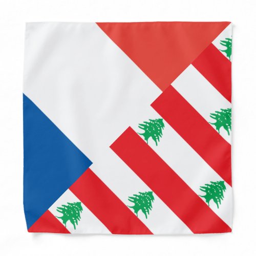 French And Lebanese Flags KidsSmall Bandana