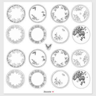 French Antique Plates | BLACK stickers