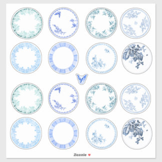 French Antique Plates | BLUE stickers