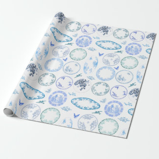 French Antique Plates | BLUE Wrapping Paper