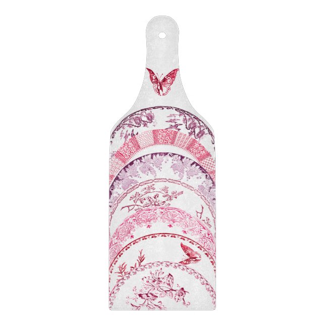 French Antique Plates | RED BUTTERFLY Board (Front)