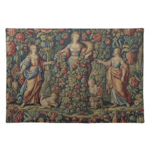 French Antique Style Roman Goddess Abundantia Cloth Placemat