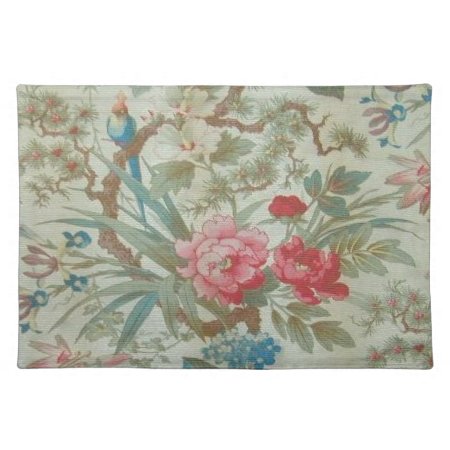 French Antique Toile Bird And Flowers Placemat