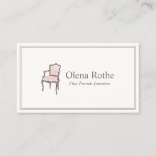 French Armchair Interior Design Designer Calling C Card