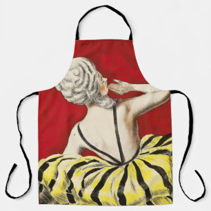French art nouveau beauty Creme de Luzy advertisem Apron