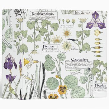 French Art Nouveau Botanical Flowers Avery Binder by farmer77 at Zazzle
