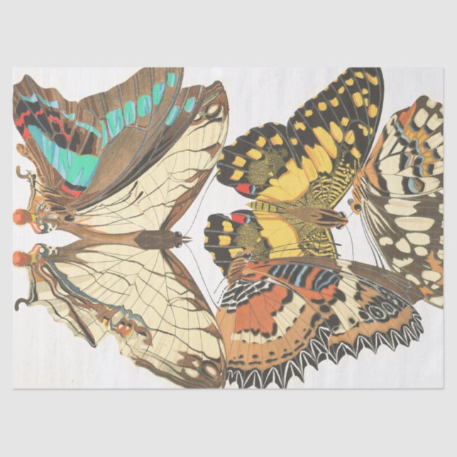 French Art Nouveau Butterflies Tissue Paper (Front)