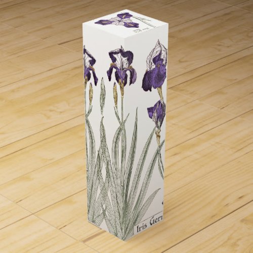 French Art Nouveau Iris Flowers Wine Box