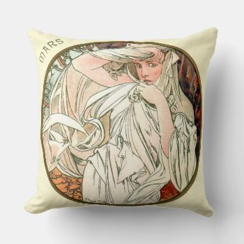 French Art Nouveau March Cushion by OldArtReborn at Zazzle