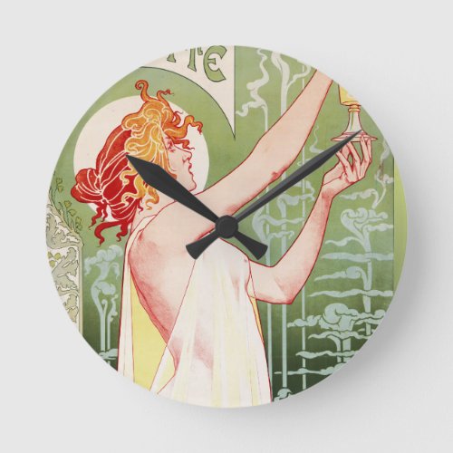 French art nouveau poster absinthe Robette Round Clock