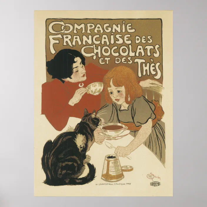 AP81 Vintage 1893 French Chocolate Chocolat Advertisement Poster Card Print A5 