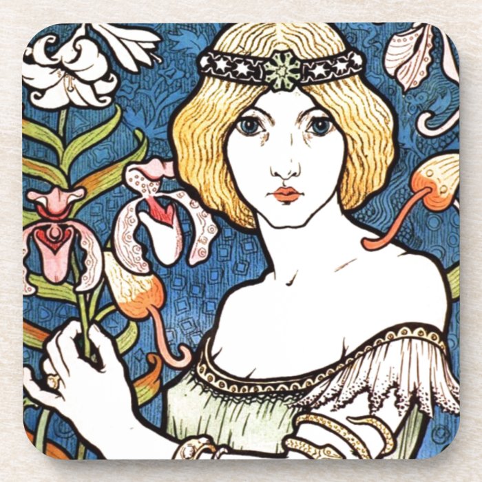 French Art Nouveau Publicity Poster Beverage Coasters