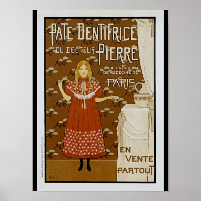 French Art Nouveau Toothpaste Ad Poster (Front)