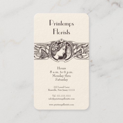 French Art Nouveau Victorian Floral Business Card