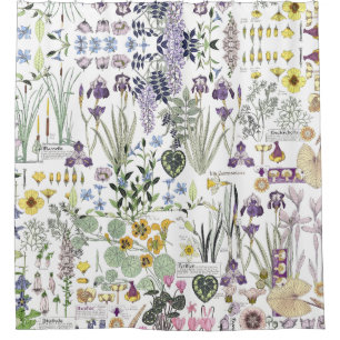 French Art Nouveau Vintage Flowers Shower Curtain