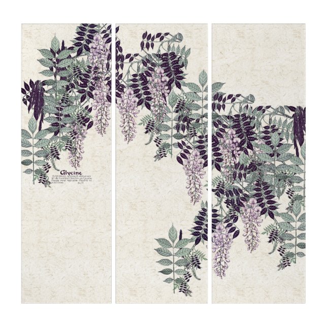 French Art Nouveau Wisteria Flowers Wall Art (Front)