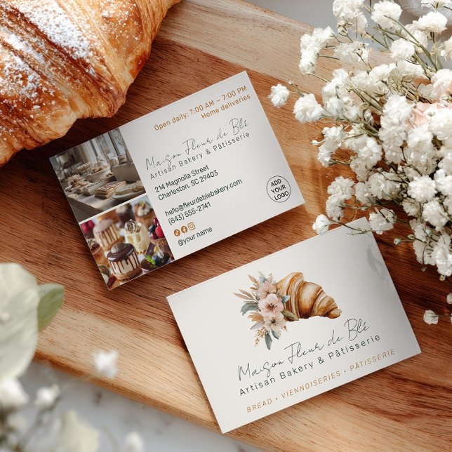 French Artisan Cafe Bakery Patisserie Photo Business Card (French Artisan Cafe Bakery Patisserie Photo Business Card)