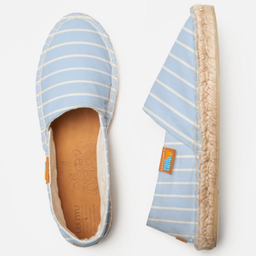 French Baby Blue Stripe Pattern Espadrilles