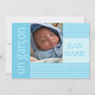 French Baby Boy Birth Announcement