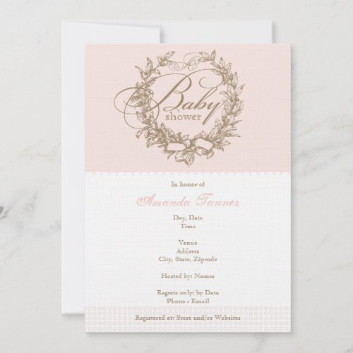 French Baby Shower Invitation - Pink