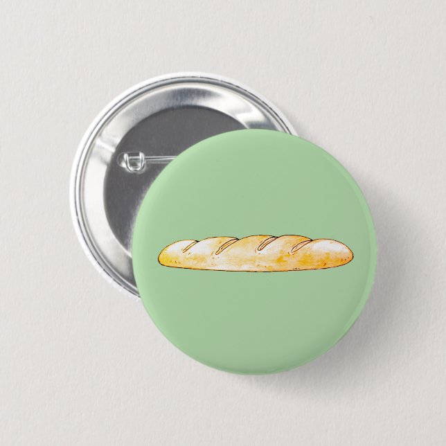 French baguette bread button (Front & Back)