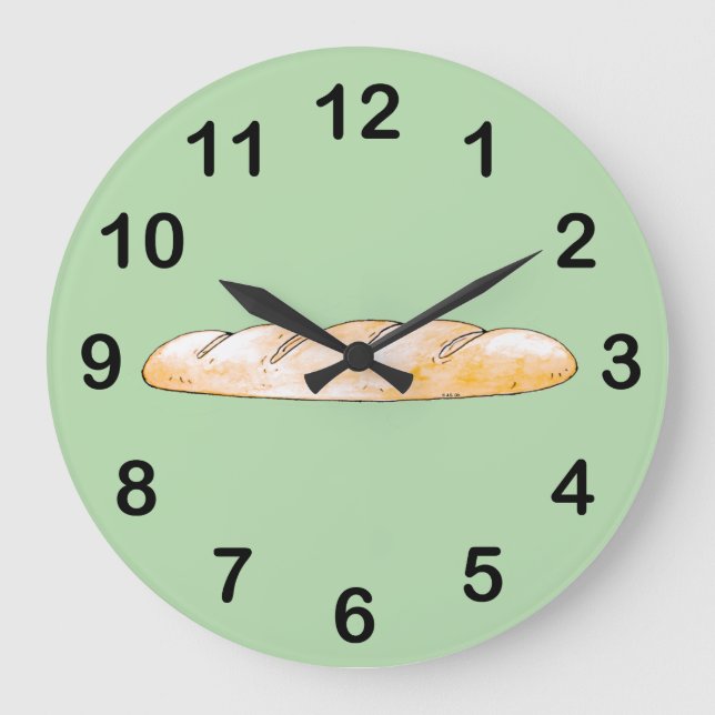 French baguette bread large clock (Front)