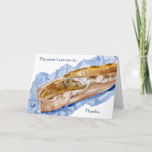 French Baguette Bread Loaf Thank You Cards