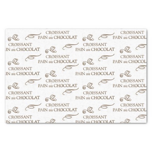 French Bakery Baked Goods Chocolate Croissant Wrap Tissue Paper