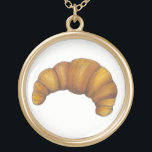 French Bakery Buttery Flaky Croissant Pastry Food Gold Plated Necklace<br><div class="desc">Design features an original marker illustration of a flaky,  buttery fresh-baked French croissant breakfast pastry. Great for your favorite foodie!

Don't see what you're looking for? Need help with customization? Click "contact this designer" to have something created just for you!</div>