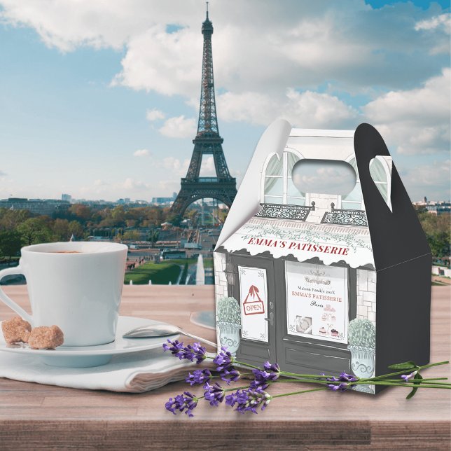 French Bakery Cafe Patisserie Black Favor Box (Creator Uploaded)