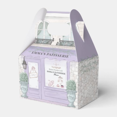 French Bakery Cafe Patisserie Lavender Favor Boxes