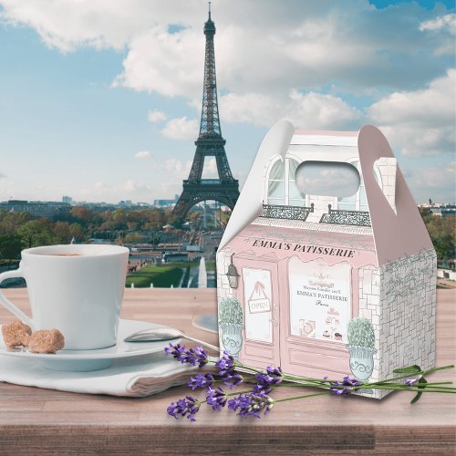 French Bakery Cafe Patisserie Pink Favor Box