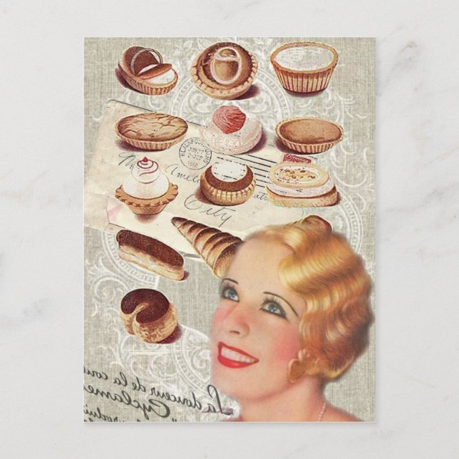 french bakery cupcake pastry desserts postcard (Front)