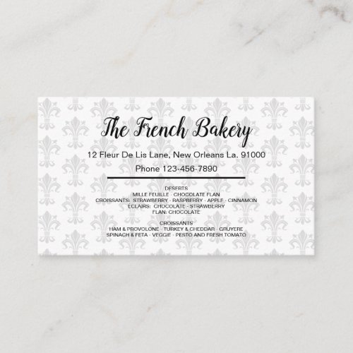 French Bakery Fleur De List Theme Business Card