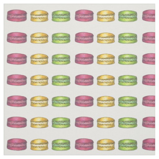 French Bakery Macaron Patisserie Pastry Cookies Fabric