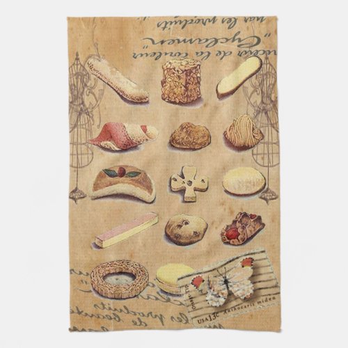 french bakery pastry cookies cake dessert kitchen towel