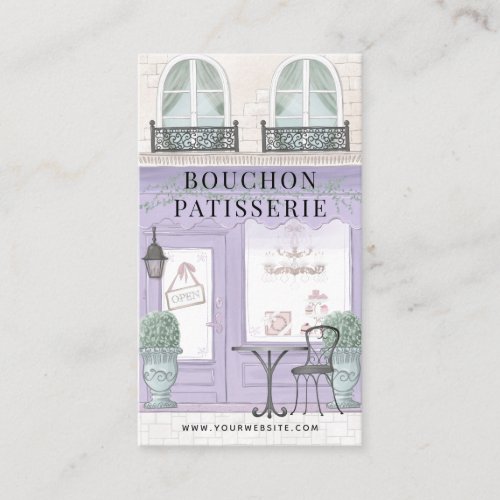 French Bakery Patisserie Cafe Lavender Purple Business Card