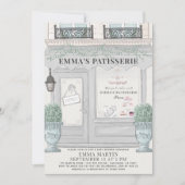 French Bakery Patisserie Paris Gray Baby Shower Invitation (Front)